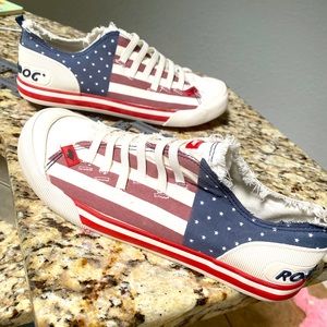 Red White Blue Rocket Dog Slip On Shoes